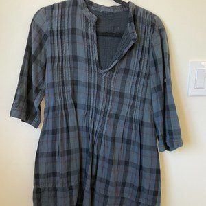 CP Shades Regina Tunic Plaid Linen Small